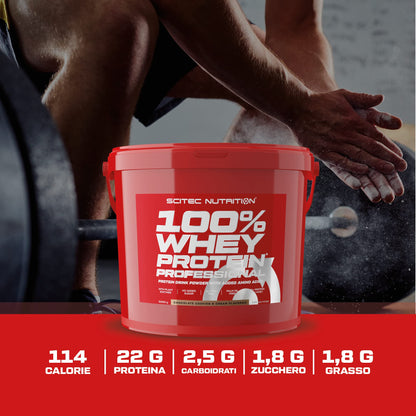 Scitec Nutrition 100% Whey Protein Professional - Potenziato con aminoacidi extra ed enzimi digestivi - Senza glutine - Senza olio di palma, 2.35 kg, Cioccolato