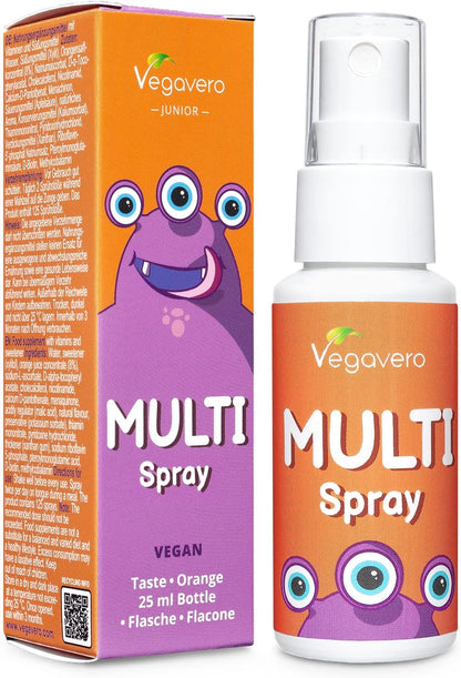 MULTIVITAMINICO per BAMBINI | con Vitamine C, B, D3 e K2 | per lo Sviluppo e il Sistema Immunitario | Gusto Arancia | Senza Zucchero | Vegan | Vegavero®