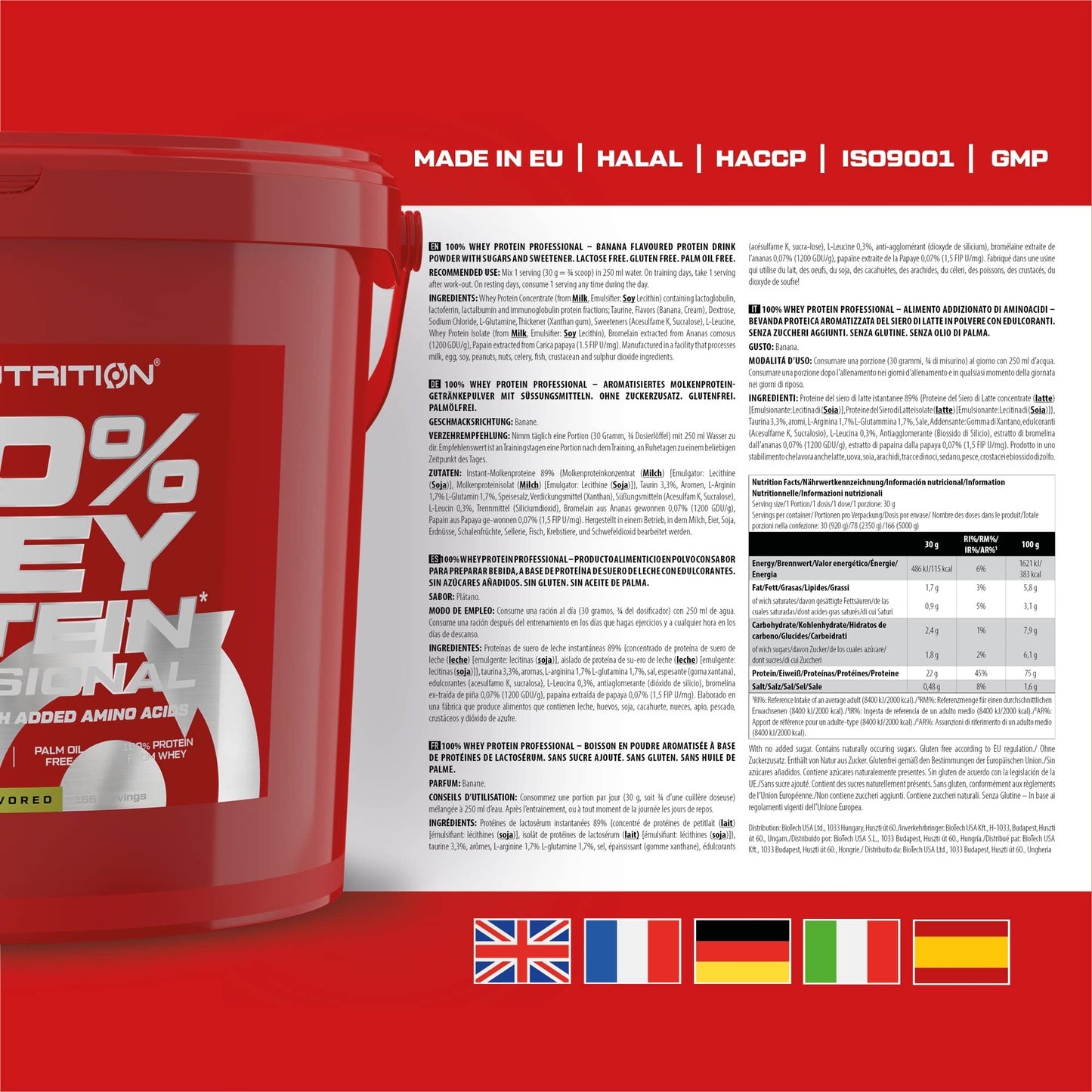 Scitec Nutrition 100% Whey Protein Professional - Potenziato con aminoacidi extra ed enzimi digestivi - Senza glutine - Senza olio di palma, 2.35 kg, Cioccolato