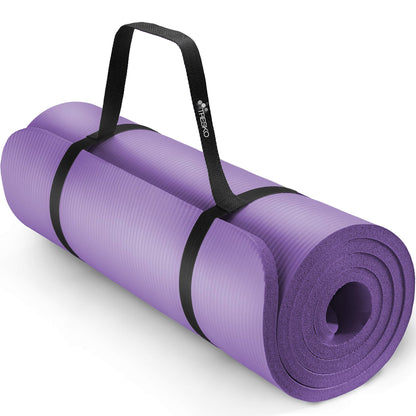 TRESKO® Tappetino per Yoga 185 x 60 cm e 190 x 100 cm Pilates Tappeto Ginnastica Fitness Aerobica NBR