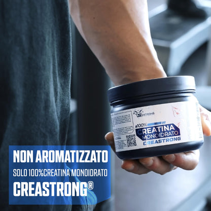 Creatina Monoidrata 100% PURA Creastrong® - Marchio Registrato di Vitastrong, Creatina in Polvere, Creatina Monoidrata Polvere - Creatina Monoidrato, Creatina Polvere ad Alto Dosaggio, Made in Italy