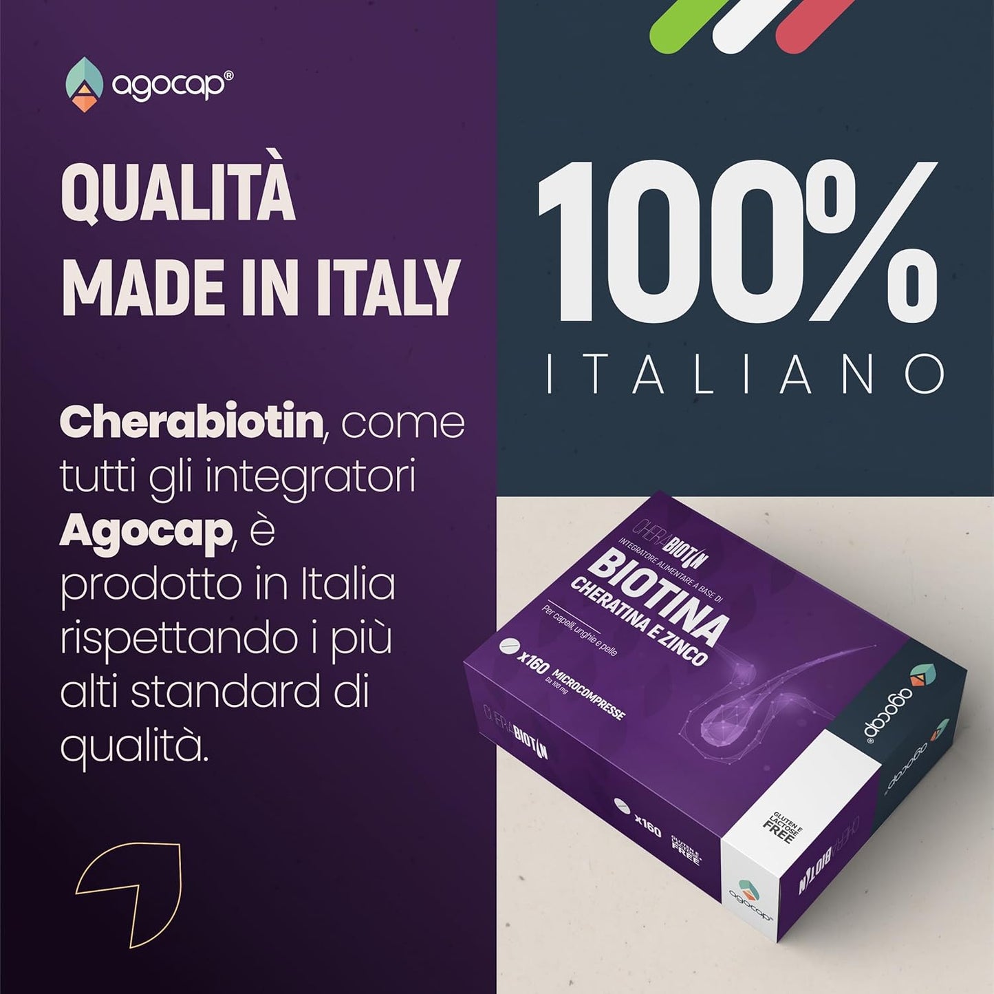 Cherabiotin, integratori a base di Biotina, Cheratina e Zinco. Vitamine per unghie e pelle. crescita capelli e anticaduta donna. 160 micro compresse, 5 MESI DI FORNITURA