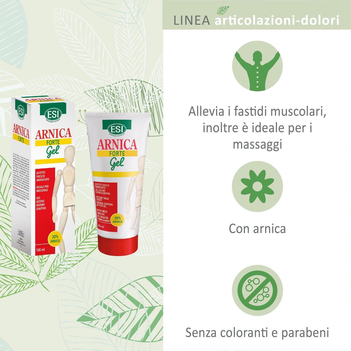 ESI - No-Dol Artiglio del Diavolo Gel, ad Alta Concentrazione, Azione Rinfrescante, Allevia Fastidi Muscolari e Contratture, Clinicamente Testato, Senza Coloranti e Parabeni, 100 ml