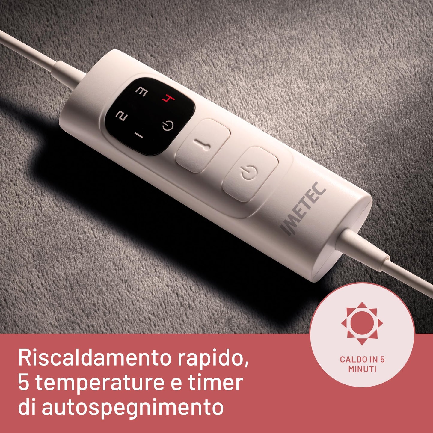 Imetec Intellisense Cervical, Termoforo per Cervicale e Spalle, Cuscino Termico, 47x52 cm, Tessuto Anallergico, 5 Temperature, Electro Block di Sicurezza, Riscaldamento Rapido, Lavabile in Lavatrice