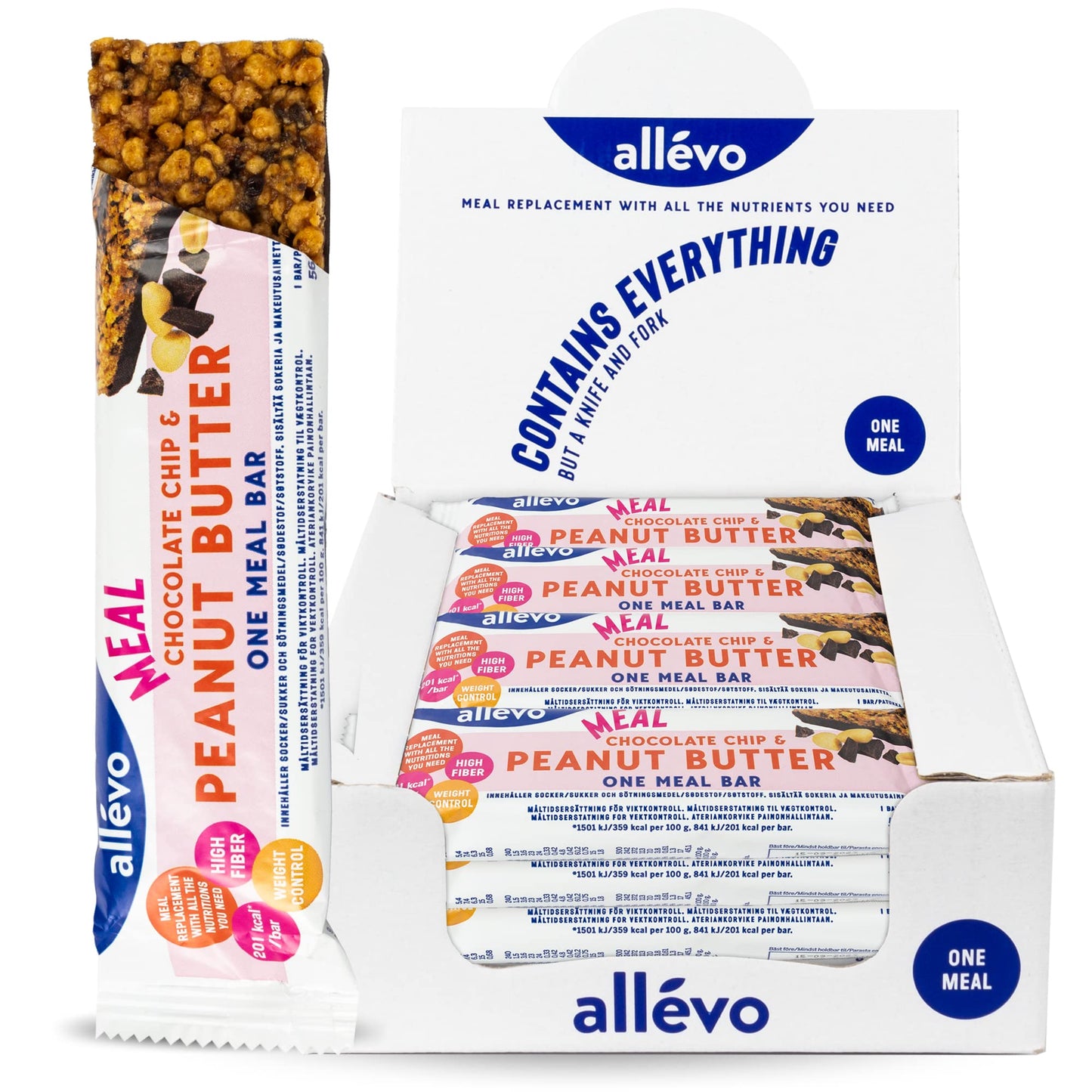 Barretta One Meal Allevo | Caramello Mou | Pasto Sostitutivo Sano e Gustoso | Barrette Energetiche Sostituto Pasto per il Controllo del Peso | Alpha Foods