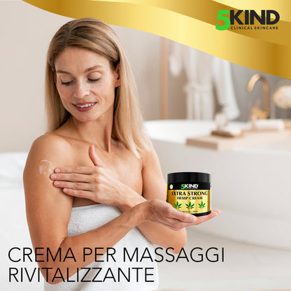 5kind crema canapa extra forte 100 ml - Crema Muscolare Idratante e Ricca Di Estratti Naturali. Calma Piedi, Spalle e Ginocchia