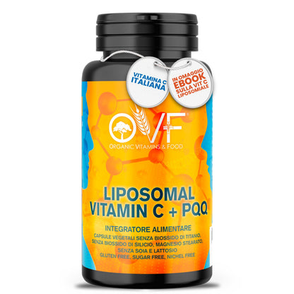 OVF Vitamina C Liposomiale 1000mg Vegana | La migliore formula di Vitamina C 1000mg naturale con l'aggiunta di 10mg PQQ per massimizzare l'assorbimento | 60 capsule Made in Italy