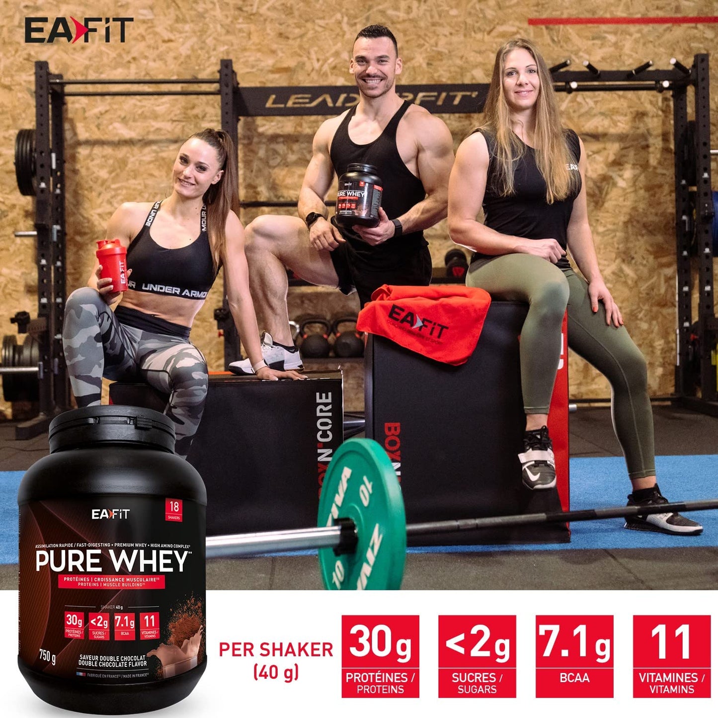 Proteine Whey Pure Whey EAFIT, 850g, Proteine in Polvere del Siero del Latte, Gusto Intense Vaniglia, Aminoacidi ed Enzimi Digestivi, Proteine Massa Muscolare, Assimilazione Rapida, Whey Protein