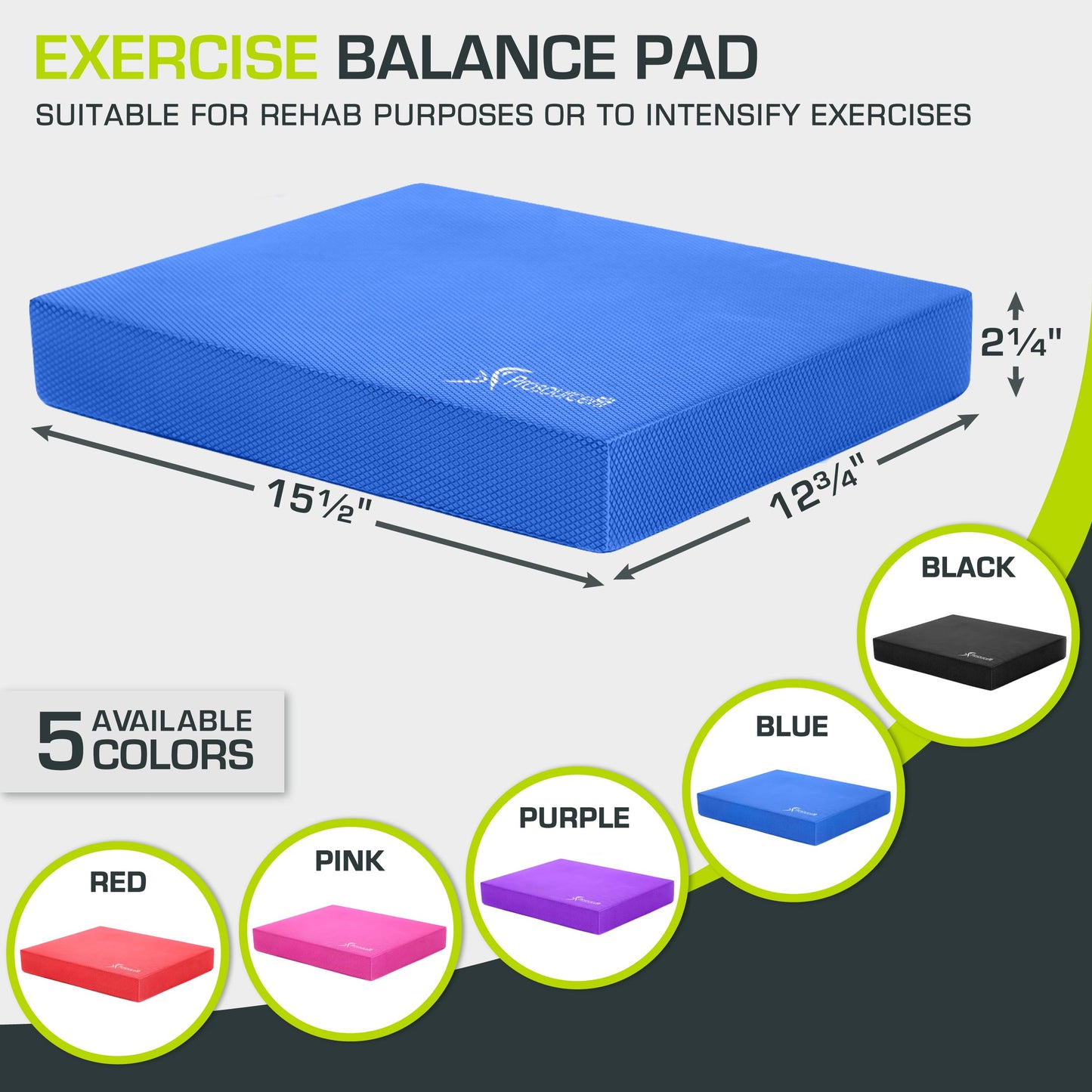 Exercise Balance Pad, Non-Slip Cushioned Foam Mat & Knee Pad for Fitness and Stability Training, Yoga, Physical Therapy, L and XL