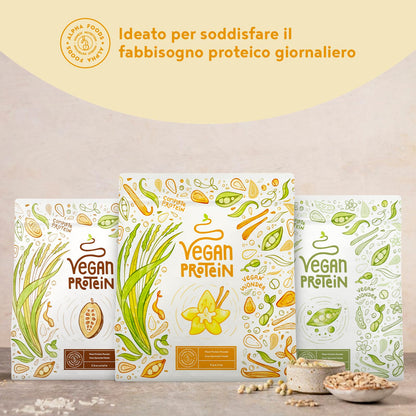 Proteine in Polvere Vegane | Gusto Cioccolato | 21g Proteine | Proteine Vegetali Isolate in Polvere di Pisello, Riso, Girasole e Soia | Massa Muscolare | 1.2kg Vegan Protein Powder | Alpha Foods