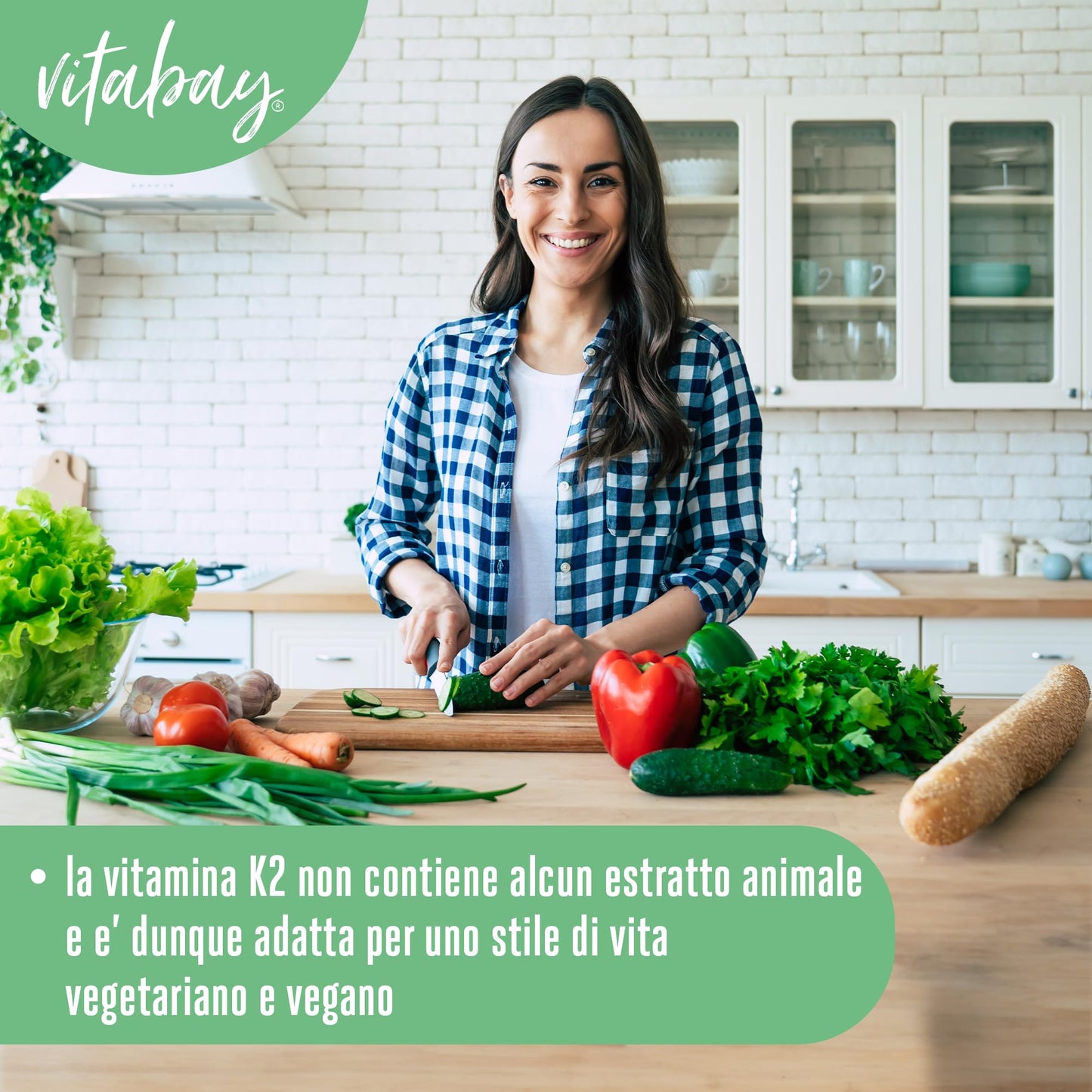 Vitabay Vitamina K2 365 compresse di Vitamina K2 200 mcg vegana con Menachinone MK7 naturale All-Trans ad alto dosaggio - Assumere 1 compressa di Vitamina K2 MK7 al giorno con acqua - Vit K2 K2 MK7