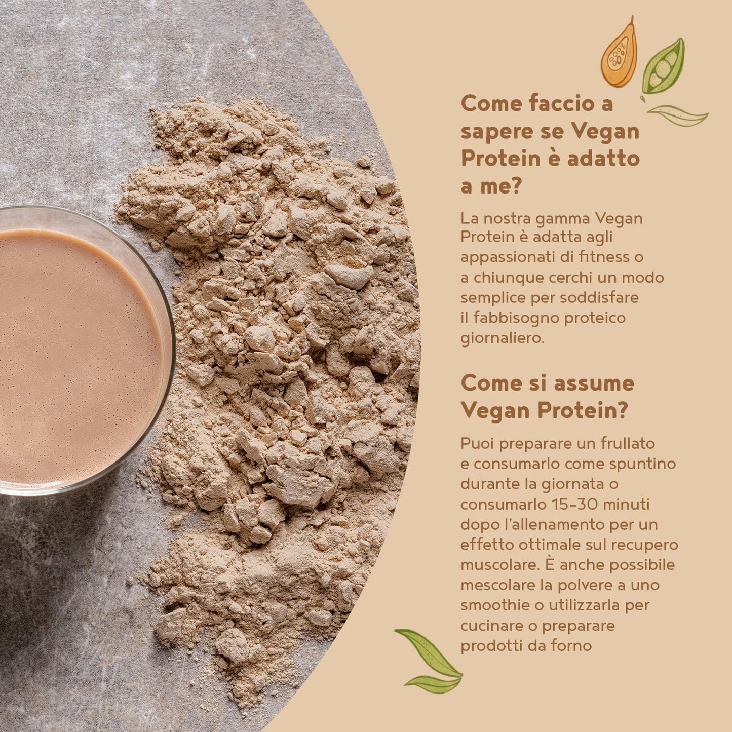 Proteine in Polvere Vegane | Gusto Cioccolato | 21g Proteine | Proteine Vegetali Isolate in Polvere di Pisello, Riso, Girasole e Soia | Massa Muscolare | 1.2kg Vegan Protein Powder | Alpha Foods