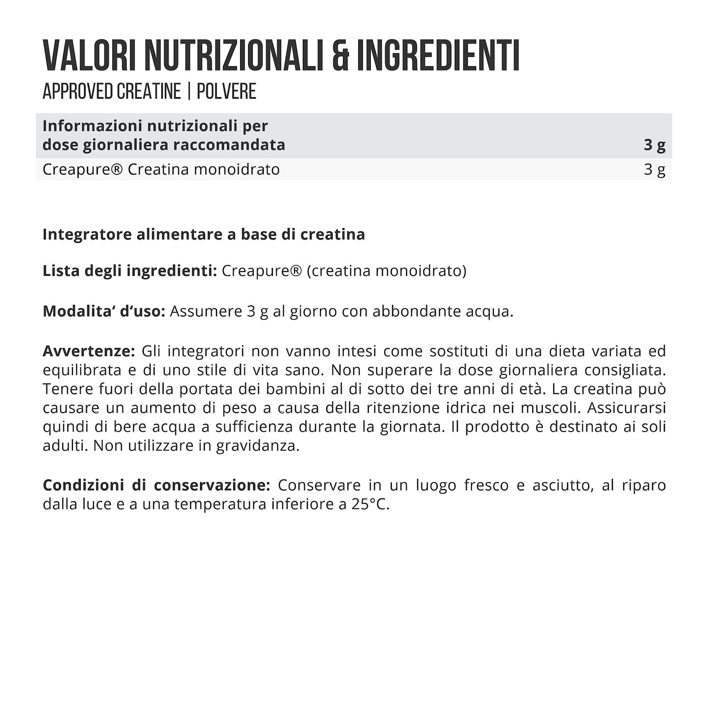 WFN Approved Creatine - Creapure - Neutro - 500 g - Creatina monoidrato - Polvere - Vegano - 146 porzioni - Prodotto in Germania - Testato in laboratorio esterno