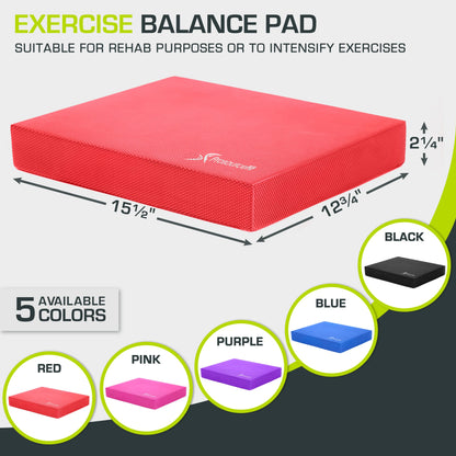 Exercise Balance Pad, Non-Slip Cushioned Foam Mat & Knee Pad for Fitness and Stability Training, Yoga, Physical Therapy, L and XL