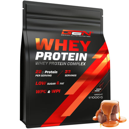 Whey Proteine Complesso - 1000 g (Gelato alla vaniglia) - Con contenuto isolato - Proteine in polvere solubili istantanee con BCAA ed EAA - German Elite Nutrition