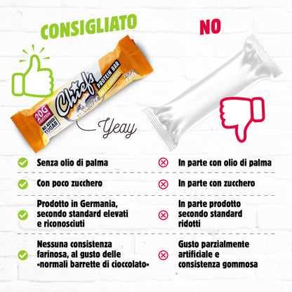 Chiefs® Protein Bar con 20g di proteine e 211kcal • Barretta proteica a basso contenuto di zucchero con molte proteine • 12 x 55g (Crispy Cookie)