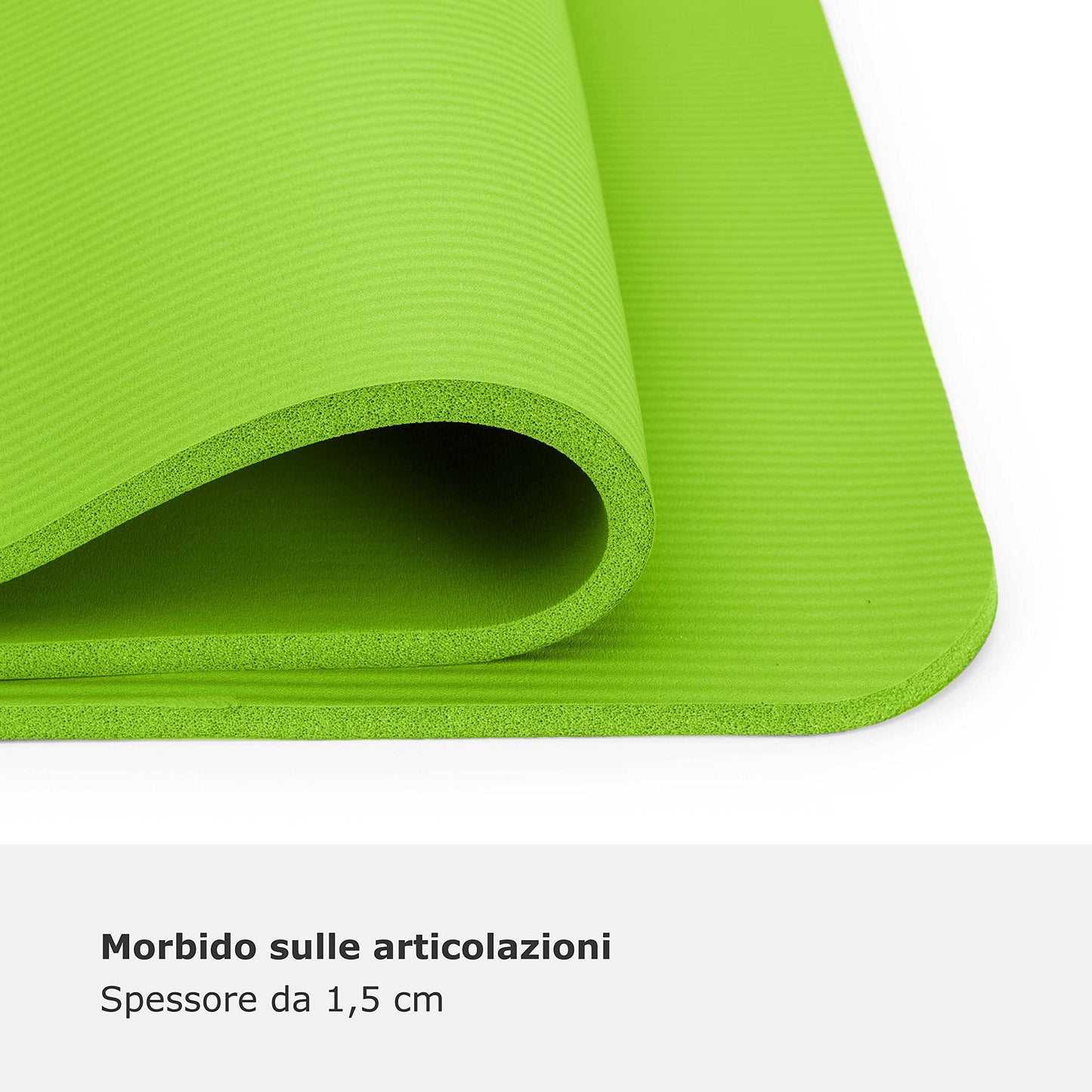 POWRX Tappetino Fitness Antiscivolo 190 x 60, 80, 100 cm - Ideale per Yoga, Pilates e Ginnastica - Extra Morbido e Spessore da 1,5 cm o 1 cm - Ecocompatibile con Tracolla e Sacca Trasporto + Poster