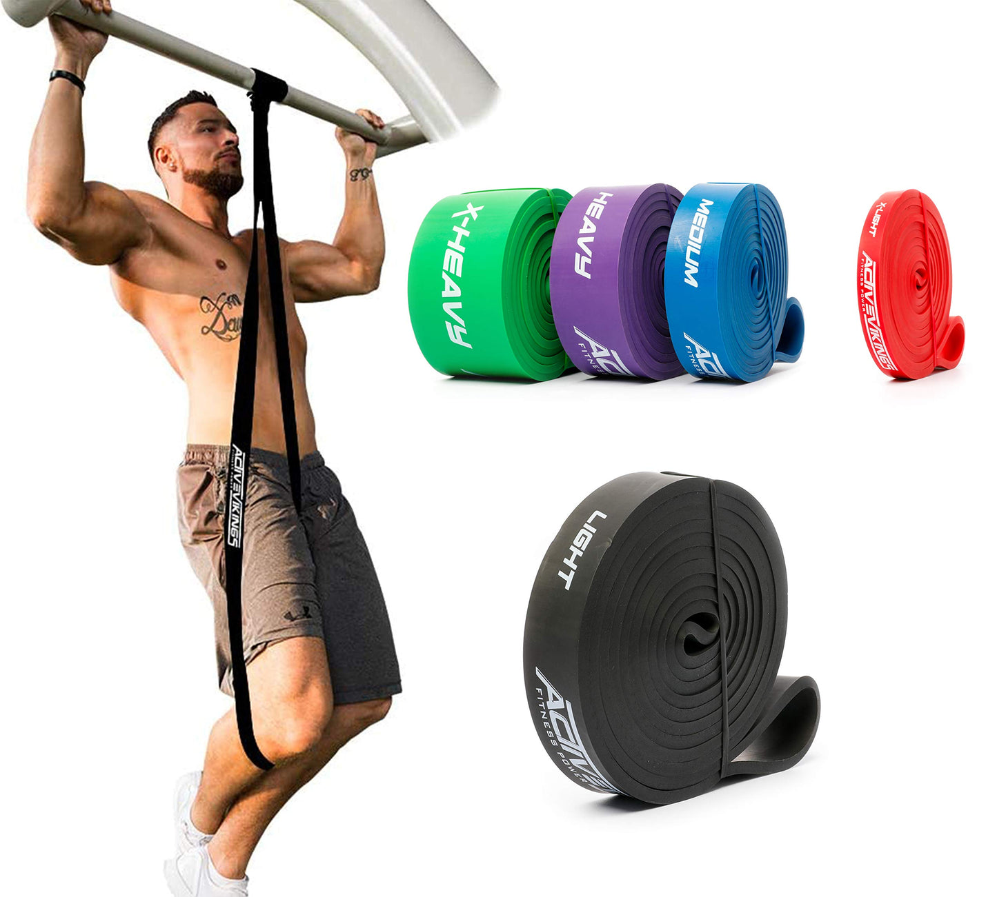 ActiveVikings® - Fasce da Fitness Pull-Up, perfette per Lo Sviluppo Muscolare