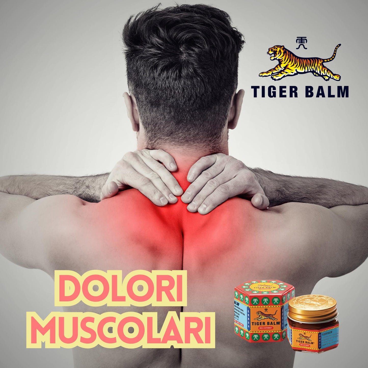 Balsamo di Tigre - Tiger Balm, Balsamo di Tigre Rosso, Alleviare Mal di Schiena, Balsamo di Tigre Originale, Crema per Massaggi, Cervicale Collo Rimedi, Spatola per Applicazione (Rosso)