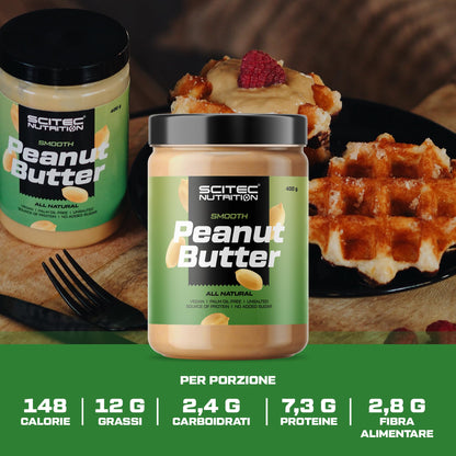 Scitec Nutrition Peanut Butter - Senza olio di palma - Vegano - A basso contenuto di sale - Fonte di proteine - A basso contenuto di zuccheri - Potenziamento energetico naturale, 1 kg, Crunchy