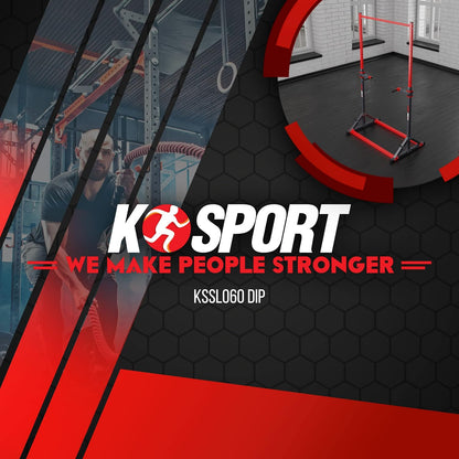 K-Sport: Power Tower + Dip Station con una capacità di carico fino a 140kg I Barra multifunzione trazioni e impugnature per flessioni I Pull up station & Dip Bar per allenamento muscolare incl. E-Book