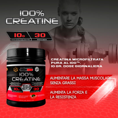 Healthy Fusion Creatina Monoidrata | Creatina Pura microfiltrata | Favorisce la crescita muscolare e migliora la resistenza fisica | Elevata solubilità | Formato in polvere, gusto di Anguria 300gr