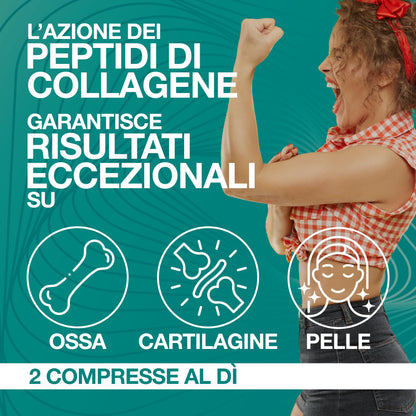 Collagene e Acido Ialuronico. Collagene idrolizzato, 120 compresse arricchite con Coenzima Q10. Collagene integratore, 1000mg con acido ialuronico compresse per pelle, ossa e Articolazioni, Agocap