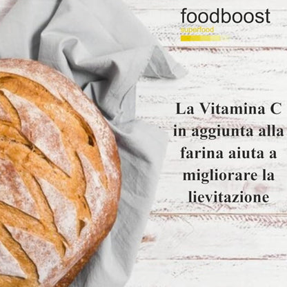 100% Vitamina C in polvere Pura 1 Kg - foodboost - senza additivi, conservanti, edulcoranti. Per Collagene, supporto immunitario, ossa e articolazioni. marchio di fiducia italiano