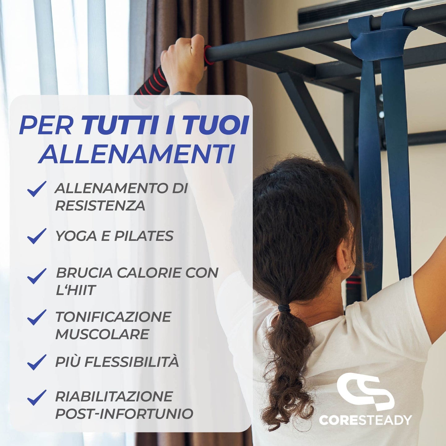 Coresteady Elastico Trazioni I Elastico Fitness per Trazioni alla Sbarra Assistite I Elastici per Palestra I Powerlifiting & Calisthenics I Allenamento per Uomini e Donne