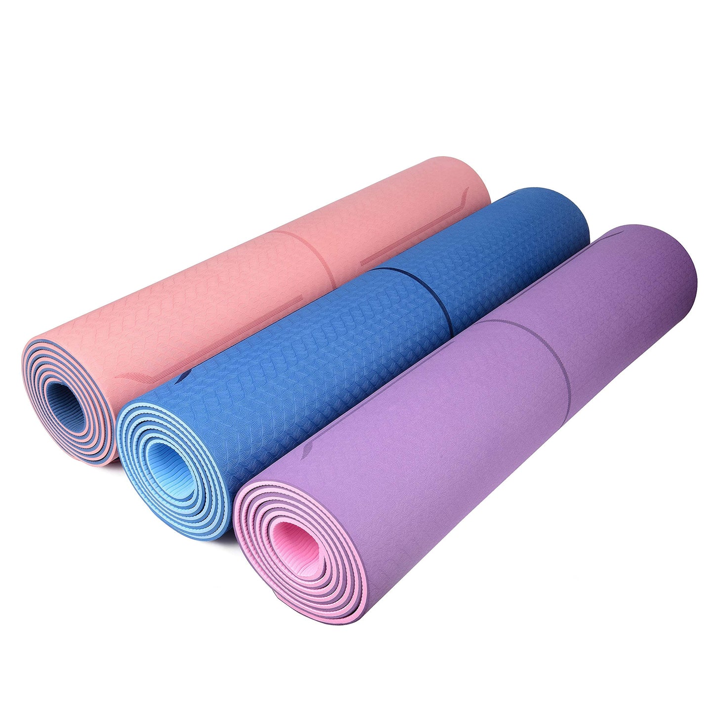 YOGATI - Tappetino Yoga antiscivolo e spesso. Tappetino da yoga con segni di allineamento del corpo. Tappetino sportivo per adulti e bambini. Tappetino da palestra ideale per pilates e fitness. Yoga