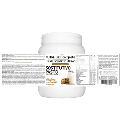 PASTO SOSTITUTIVO NUTRI DIET complete al gusto di LATTE e BISCOTTI Line@diet | 500g, 14 PASTI completi | ricco di vitamine e minerali