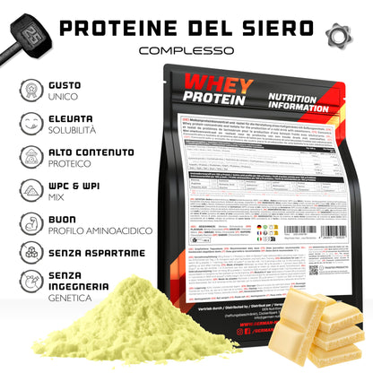 Whey Proteine Complesso - 1000 g (Gelato alla vaniglia) - Con contenuto isolato - Proteine in polvere solubili istantanee con BCAA ed EAA - German Elite Nutrition