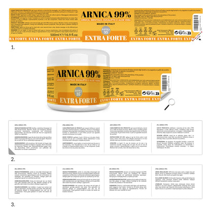 Arnica 35 - Arnica per Cavalli Uso Umano Gel Extra Forte 500ml, 99% Arnica Montana ad Azione Intensa per Massaggiare Muscoli e Articolazioni, Assorbimento Rapido, Made in Italy