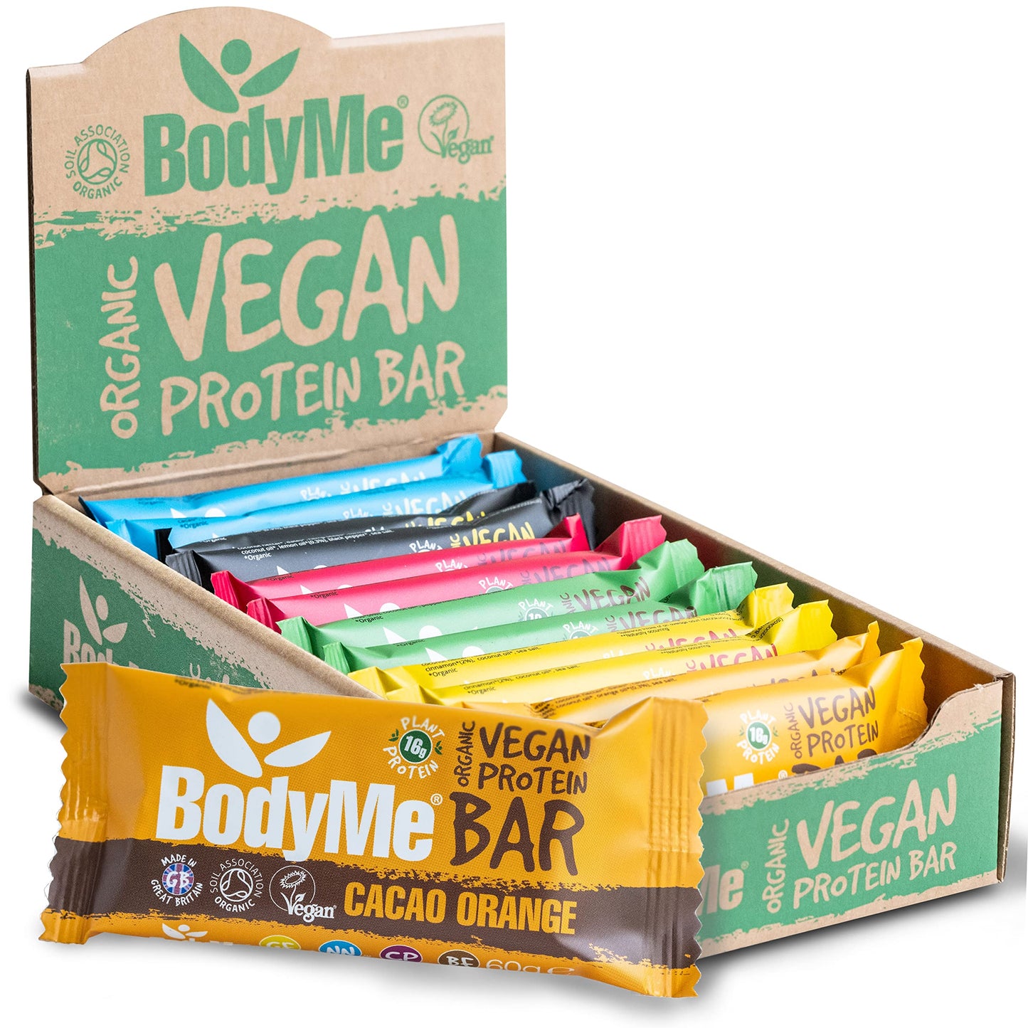 BodyMe Barrette Proteiche Vegan Bio | Cruda Curcuma Limone | 12 x 60g Barretta Proteica | Senza Glutine | 16g Proteine Vegane Complete 3 Proteine Vegetali Tutti Amminoacidi Essenziali | Snack Proteici