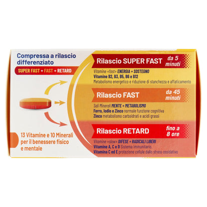 equilibra Integratori Alimentari, Multivitamine & Minerali, Formula Potenziata, per Energia, Sostegno, Mente, Metabolismo, 30 Compresse Triplo Strato a Rilascio Differenziato nel Tempo