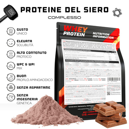 Whey Proteine Complesso - 1000 g (Gelato alla vaniglia) - Con contenuto isolato - Proteine in polvere solubili istantanee con BCAA ed EAA - German Elite Nutrition