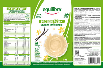 equilibra Integratori Alimentari, Protein Plus Cioccolato, Whey Shake Energia Fisica e Mentale, 13 Vitamine e 7 Minerali, Low sugar, High protein, Maltodestrine, Proteine in Polvere da 310 g, 10 Dosi