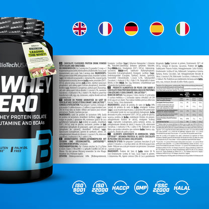 BioTechUSA Iso Whey Zero | Premium Whey Protein Isolate | Grass-Fed | Enzyme-Free | Sugar- and Gluten-free, 908 g, Cioccolato