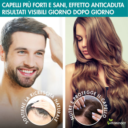 Integratore Capelli Donna Uomo - Biotina Plus Altissimo Dosaggio- Trattamento 4 mesi-Accelera Crescita Capelli Unghie - Rinforzante - Anticaduta - Ricrescita - Equiseto-Zinco-Ortica-