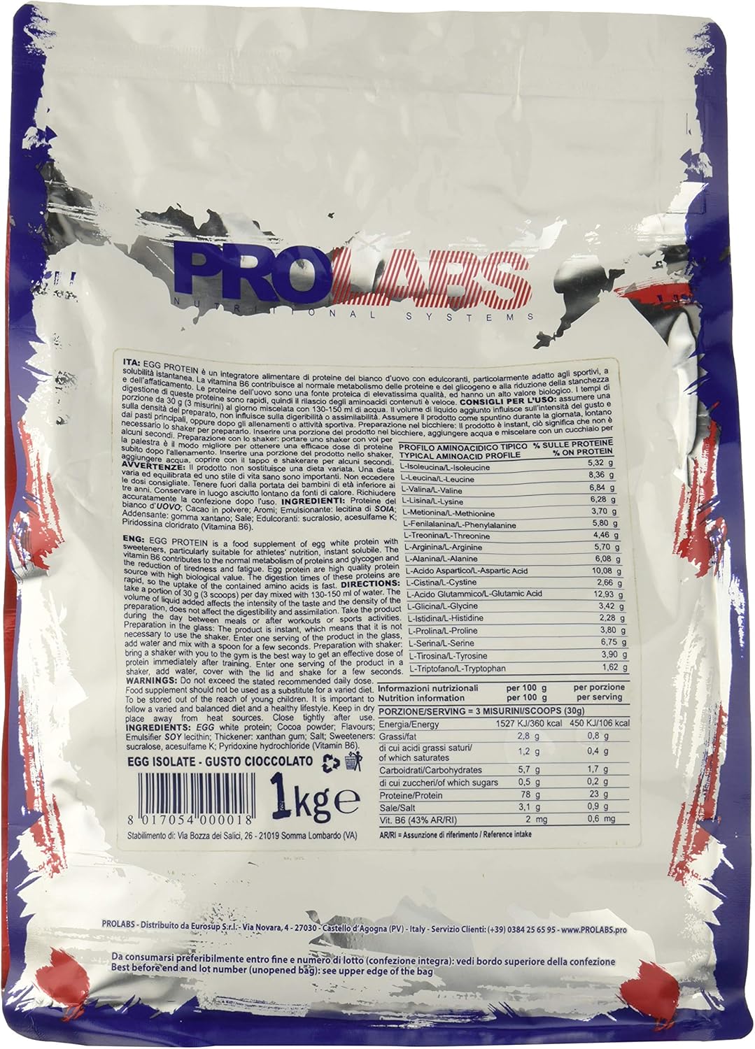 Prolabs Egg Protein Cacao - Busta da 1kg