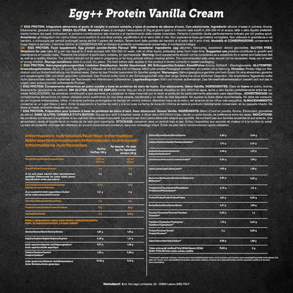 NAMEDSPORT Egg++ Protein Vanilla Cream 750 g - integratore alimentare a base di albume in polvere, gusto vaniglia