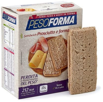 Pesoforma Sandwich Prosciutto e Formaggio Confezione da 8 Sandwich