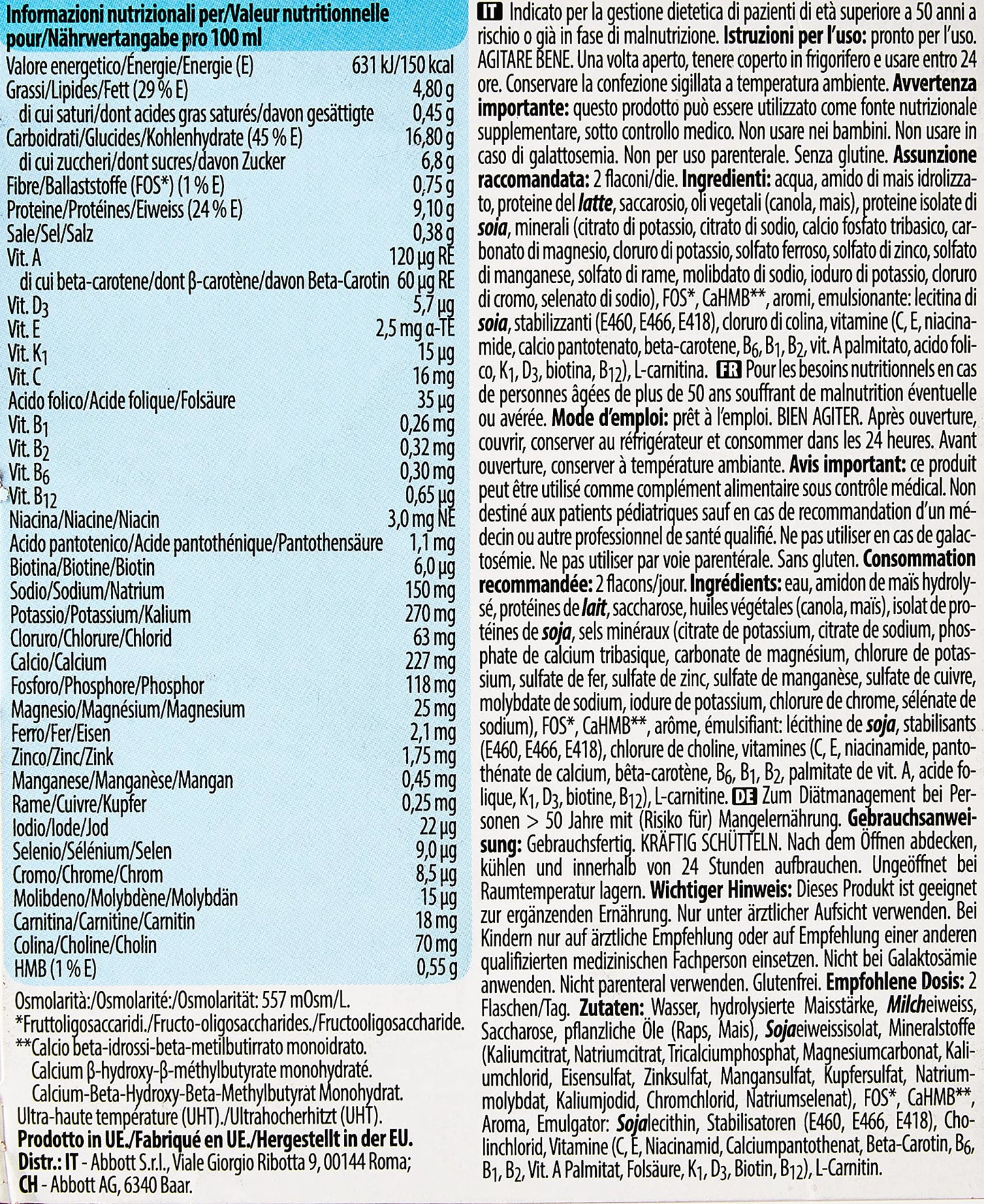 Ensure Plus Advance Supplemento Nutrizionale Ipercalorico ed Iperproteico |Formato bevanda| Alimento a fini medici speciali iperproteico| Confezione 4x220ml Gusto Cioccolato